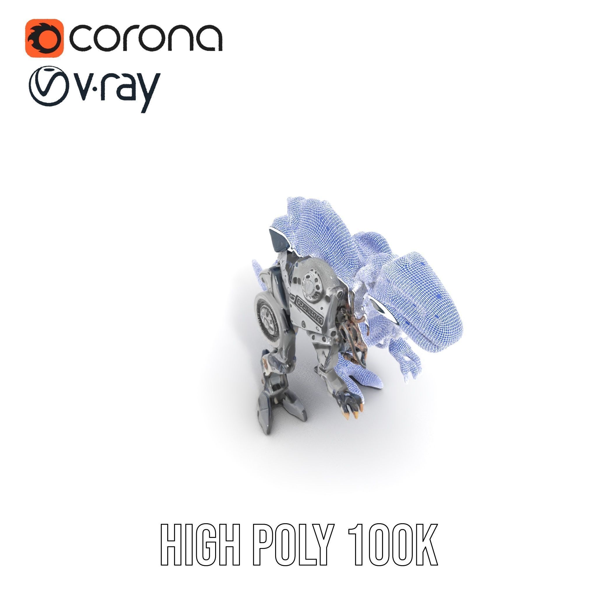 Mechanical Dinosaur Model Pack Low-poly 3D model_32