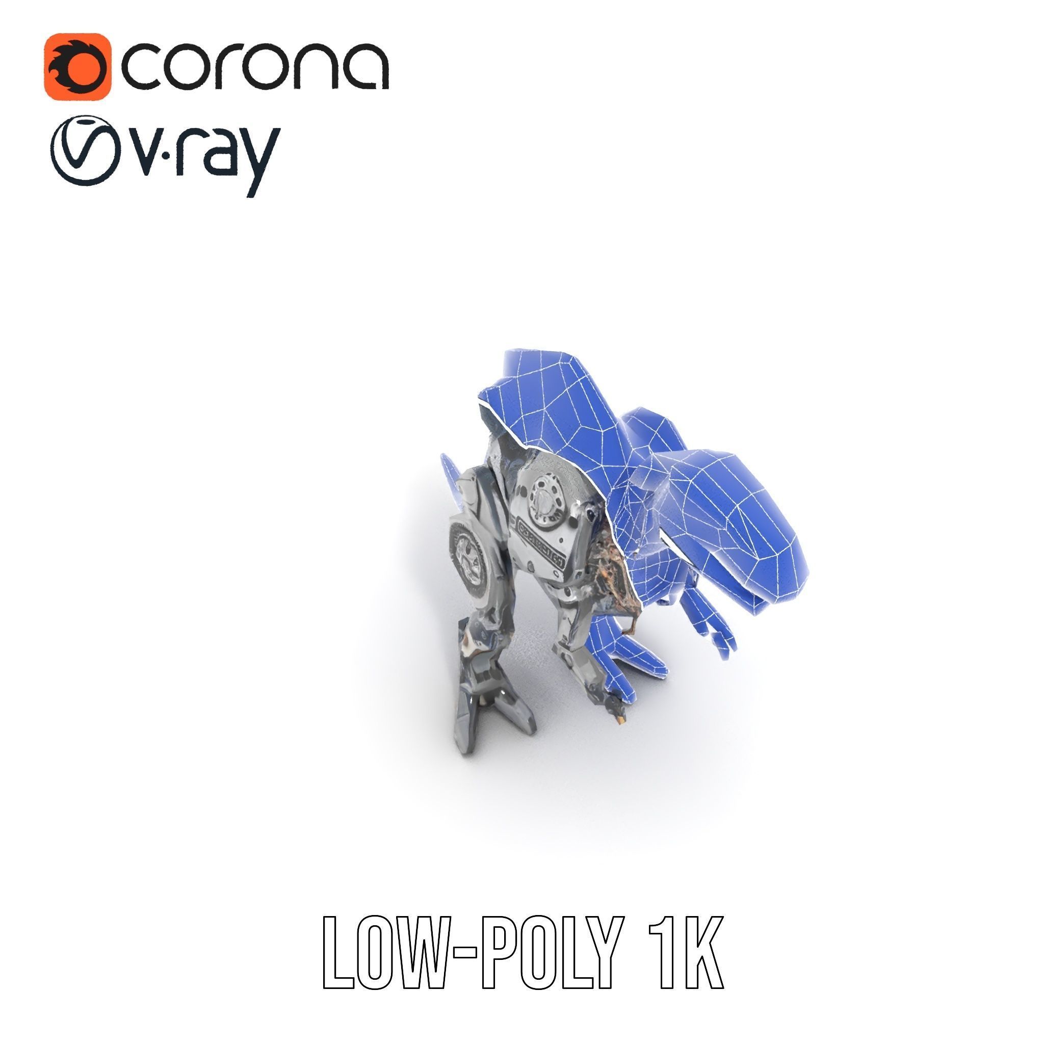 Mechanical Dinosaur Model Pack Low-poly 3D model_16