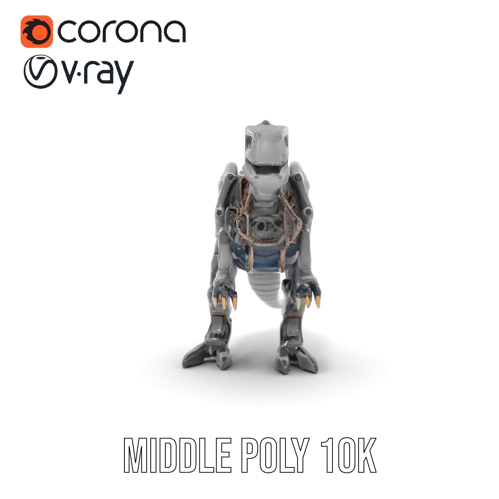 Mechanical Dinosaur Model Pack Low-poly 3D model_5