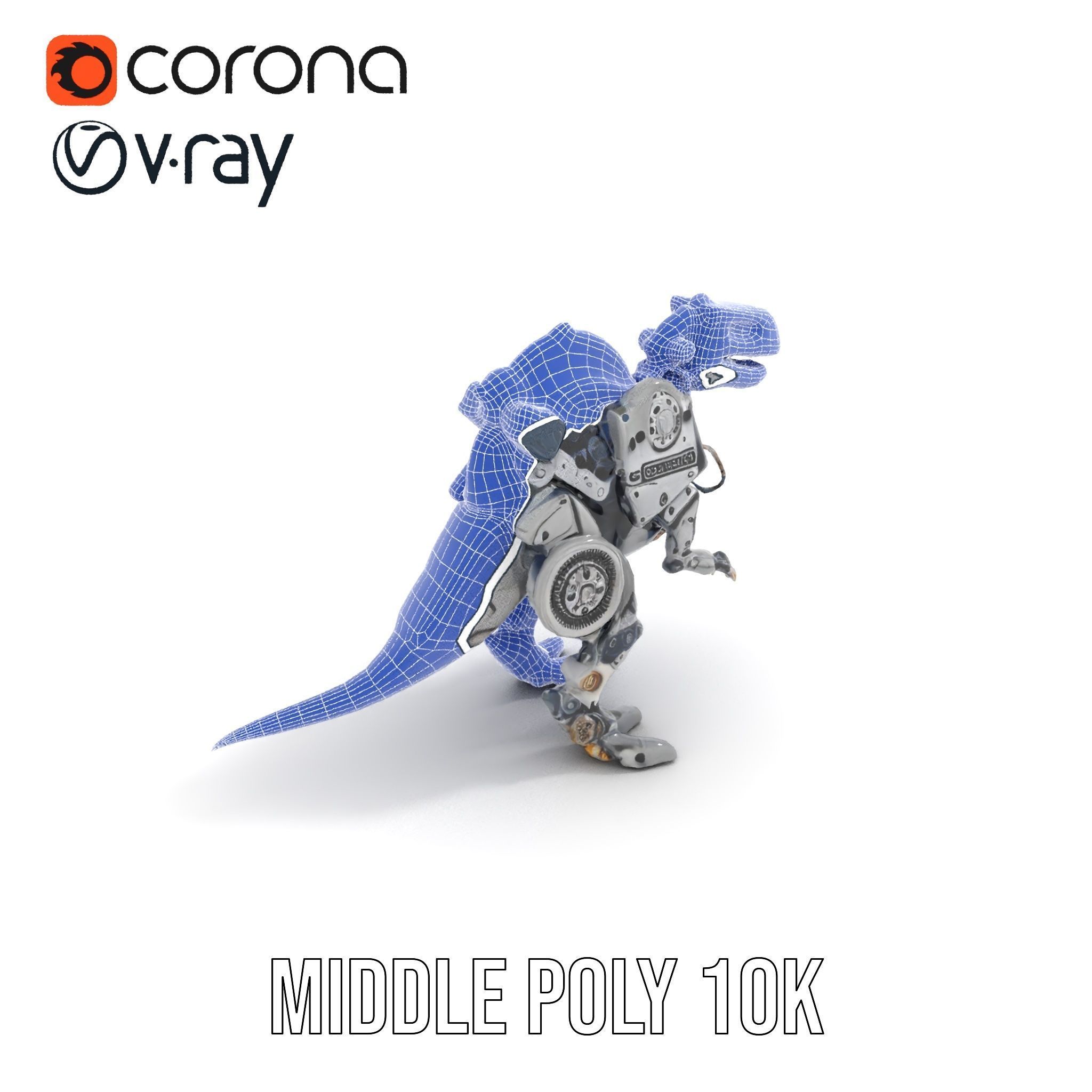 Mechanical Dinosaur Model Pack Low-poly 3D model_20