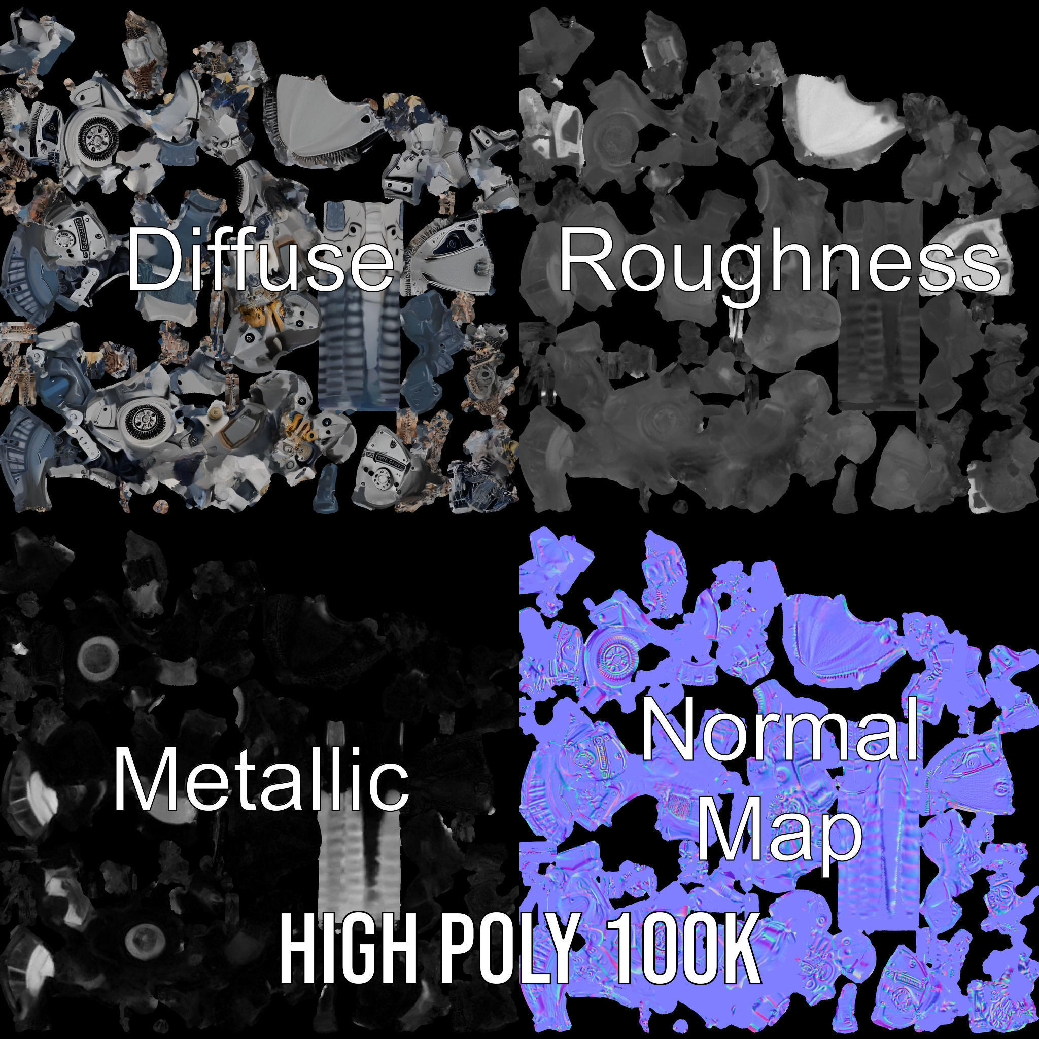 Mechanical Dinosaur Model Pack Low-poly 3D model_3