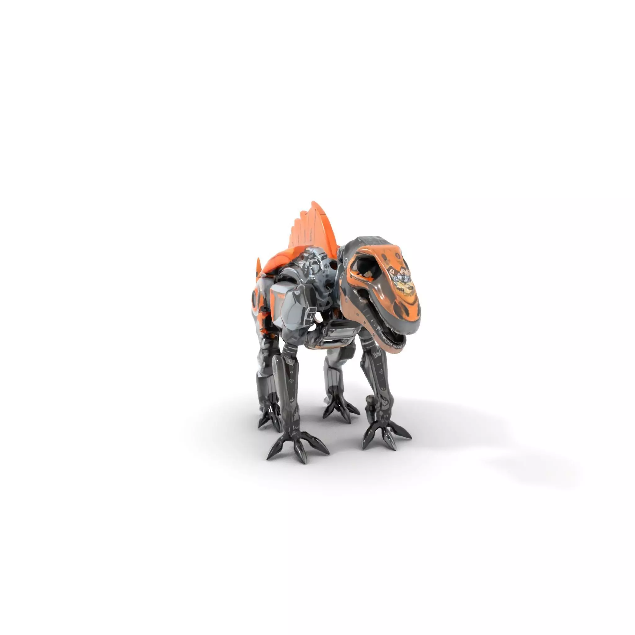 Robotic Dinosaur Model Pack with Steampunk Aesthetic Low-poly 3D model_0