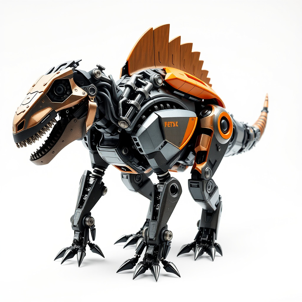 Robotic Dinosaur Model Pack with Steampunk Aesthetic Low-poly 3D model_2