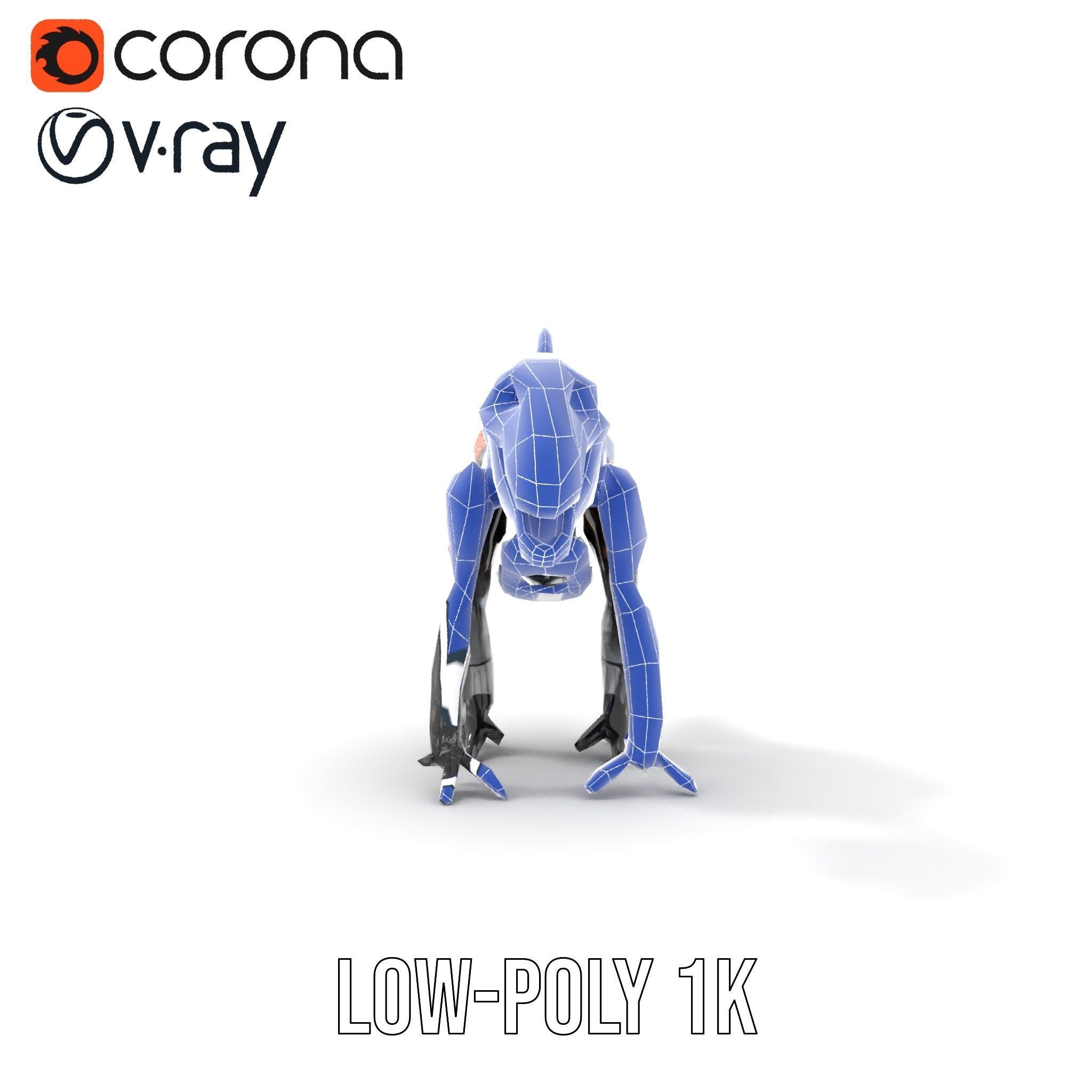 Robotic Dinosaur Model Pack with Steampunk Aesthetic Low-poly 3D model_30