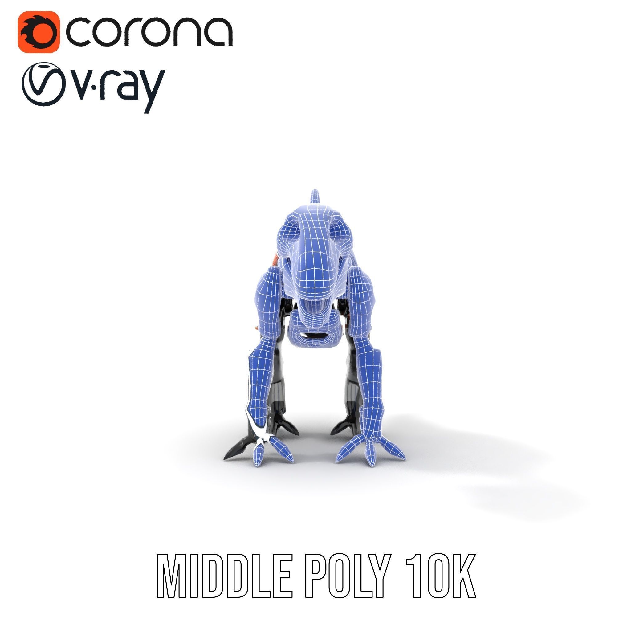 Robotic Dinosaur Model Pack with Steampunk Aesthetic Low-poly 3D model_20