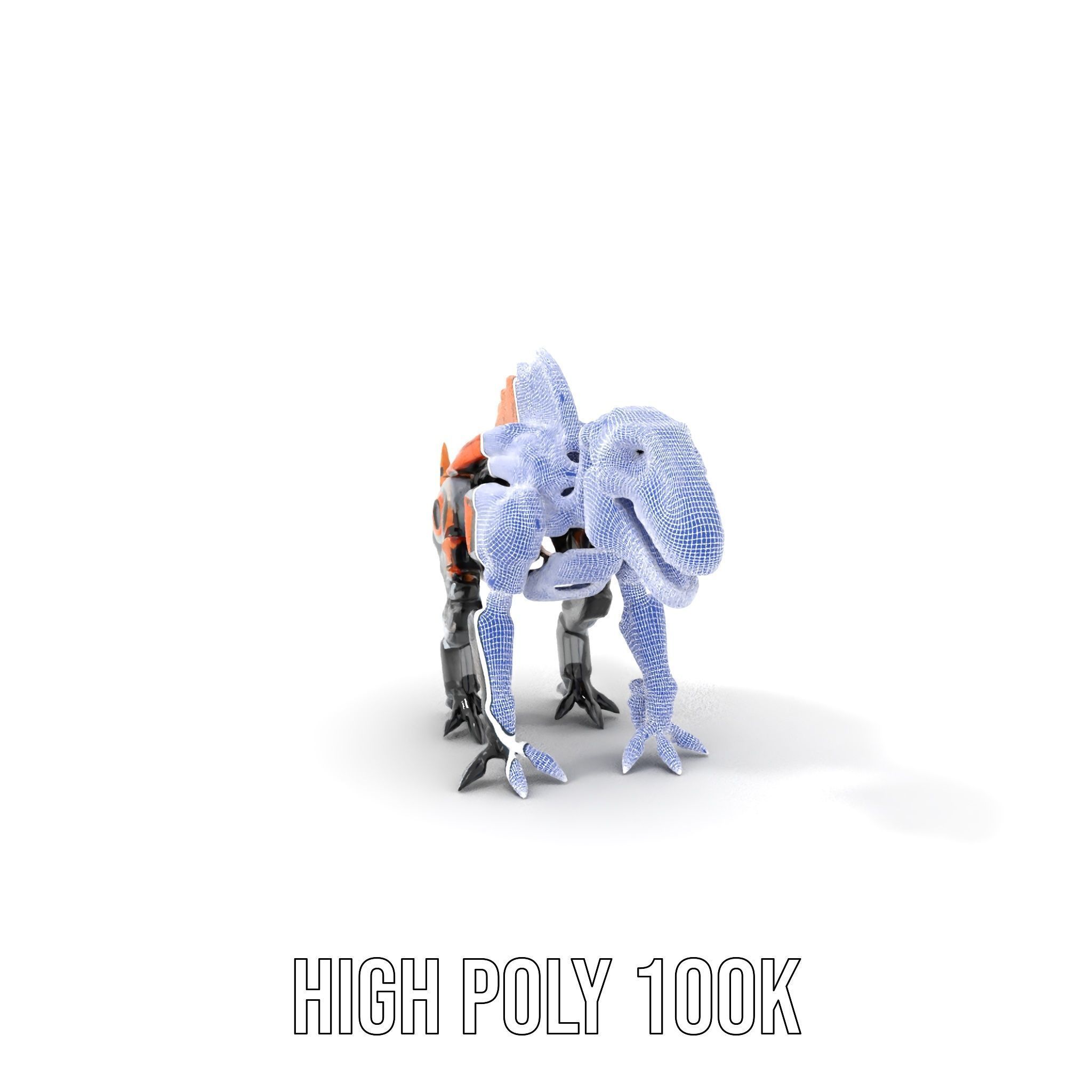 Robotic Dinosaur Model Pack with Steampunk Aesthetic Low-poly 3D model_4