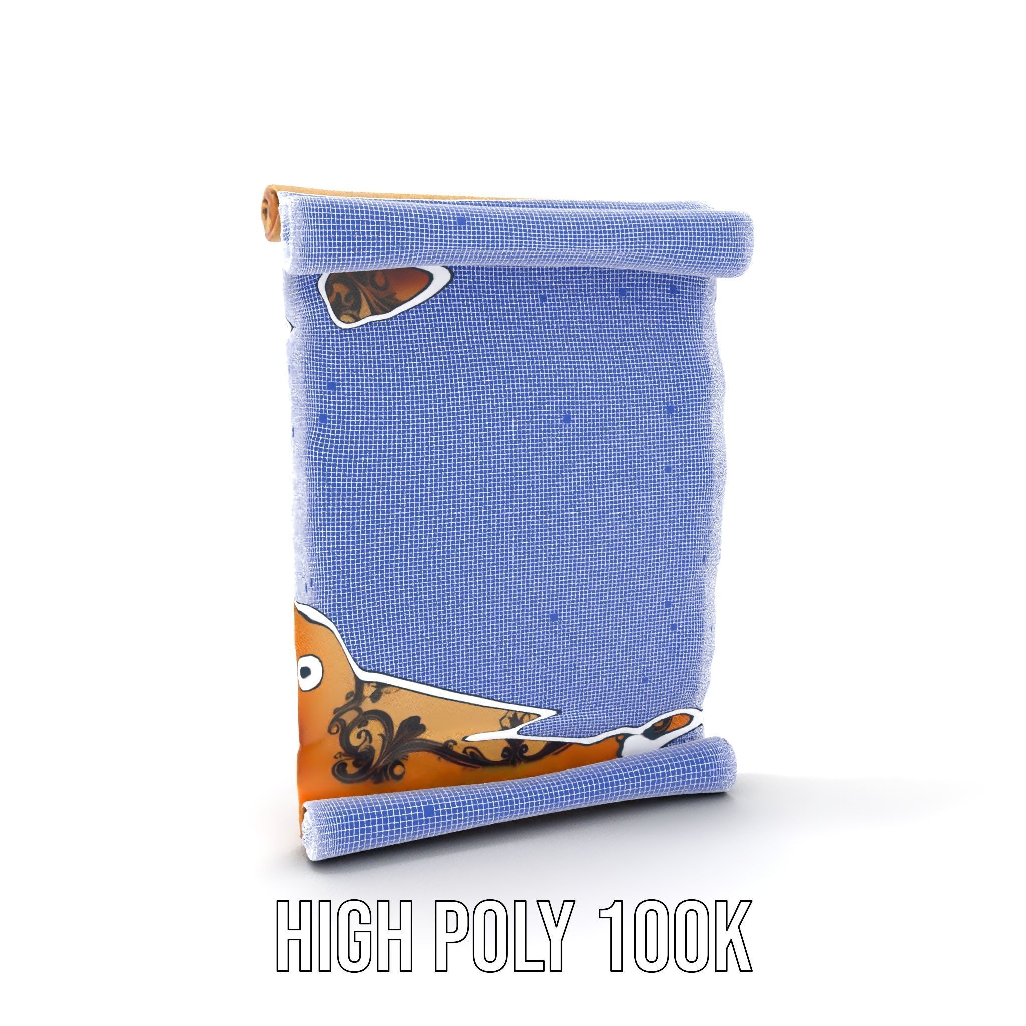 Ornate Ancient Scroll Model Pack with Arabic Script Low-poly 3D model_4