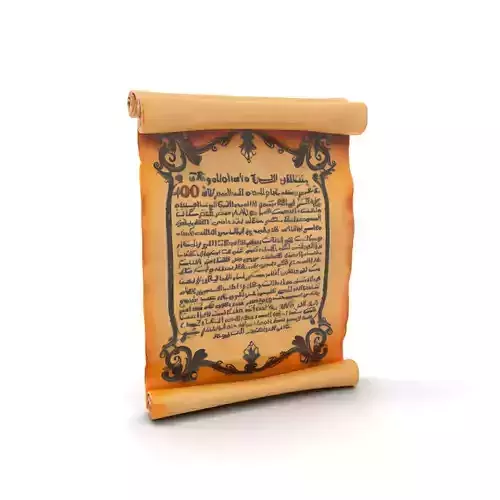 Ornate Ancient Scroll Model Pack with Arabic Script