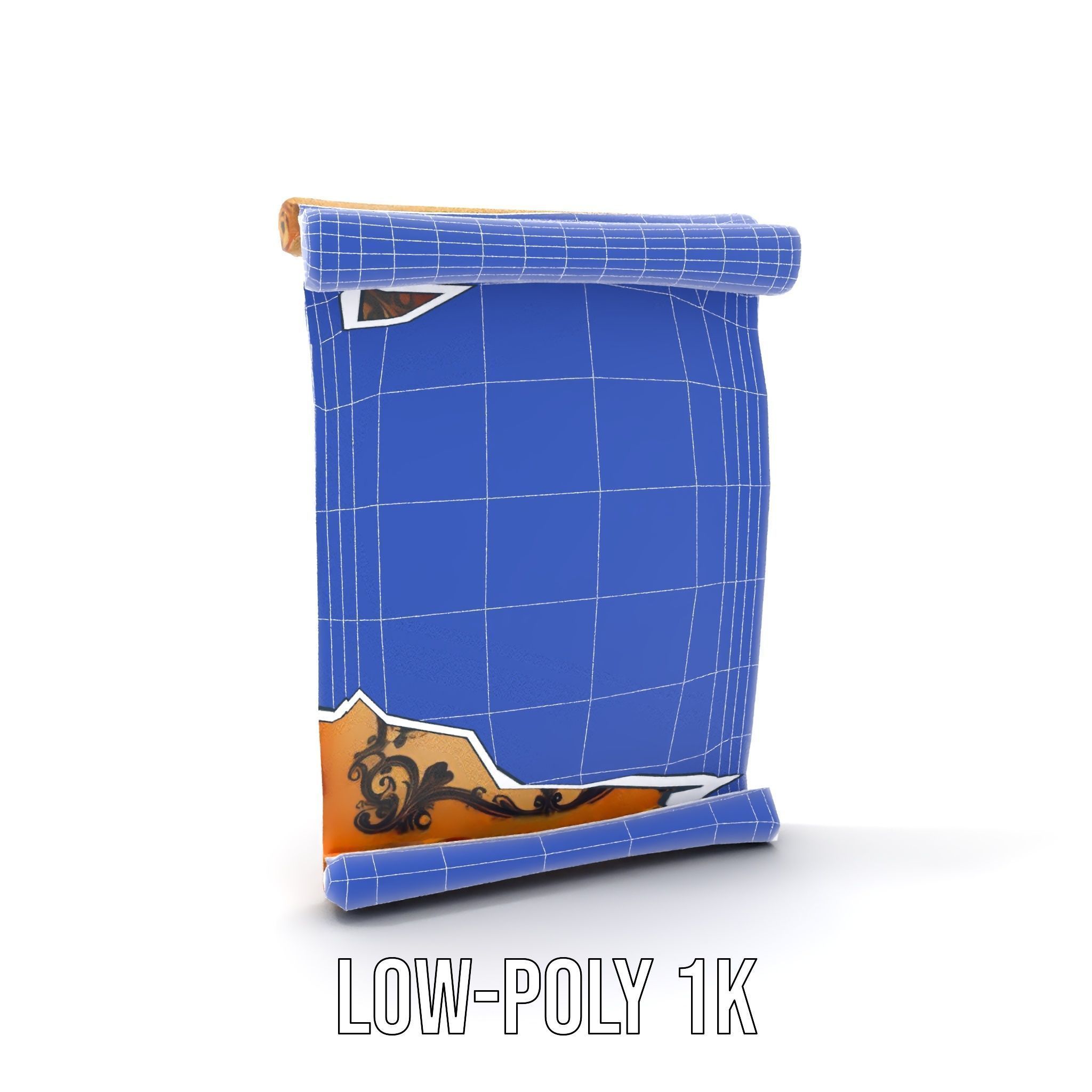Ornate Ancient Scroll Model Pack with Arabic Script Low-poly 3D model_27