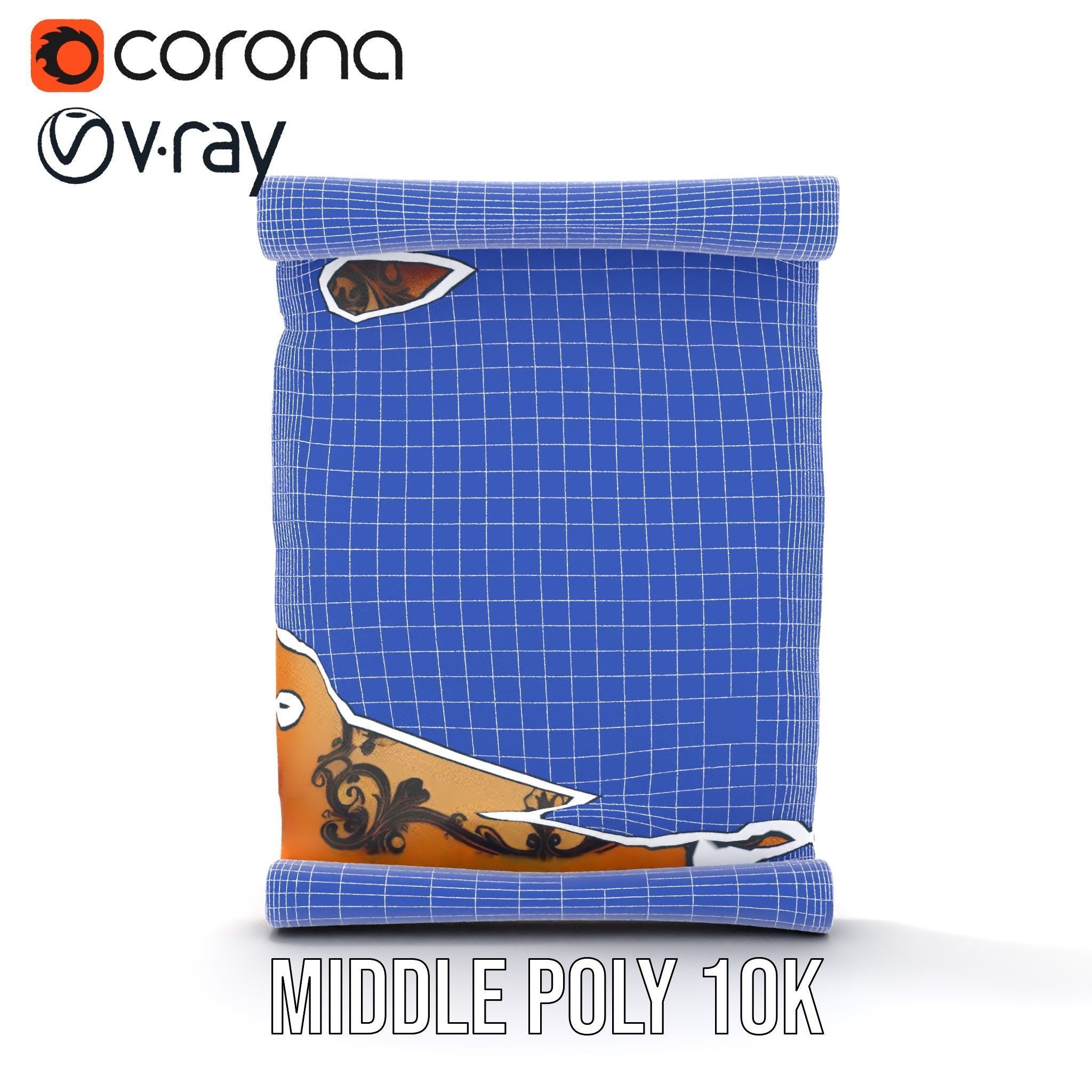 Ornate Ancient Scroll Model Pack with Arabic Script Low-poly 3D model_18