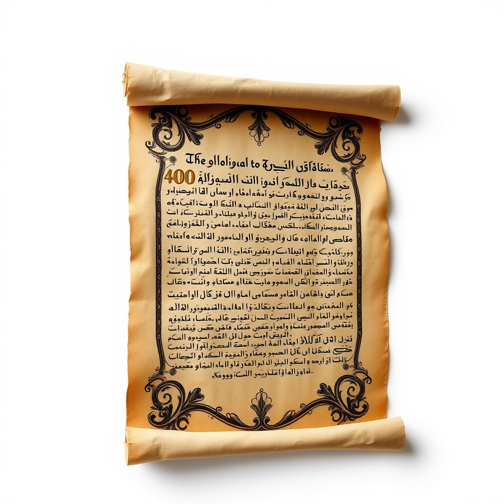 Ornate Ancient Scroll Model Pack with Arabic Script Low-poly 3D model_2