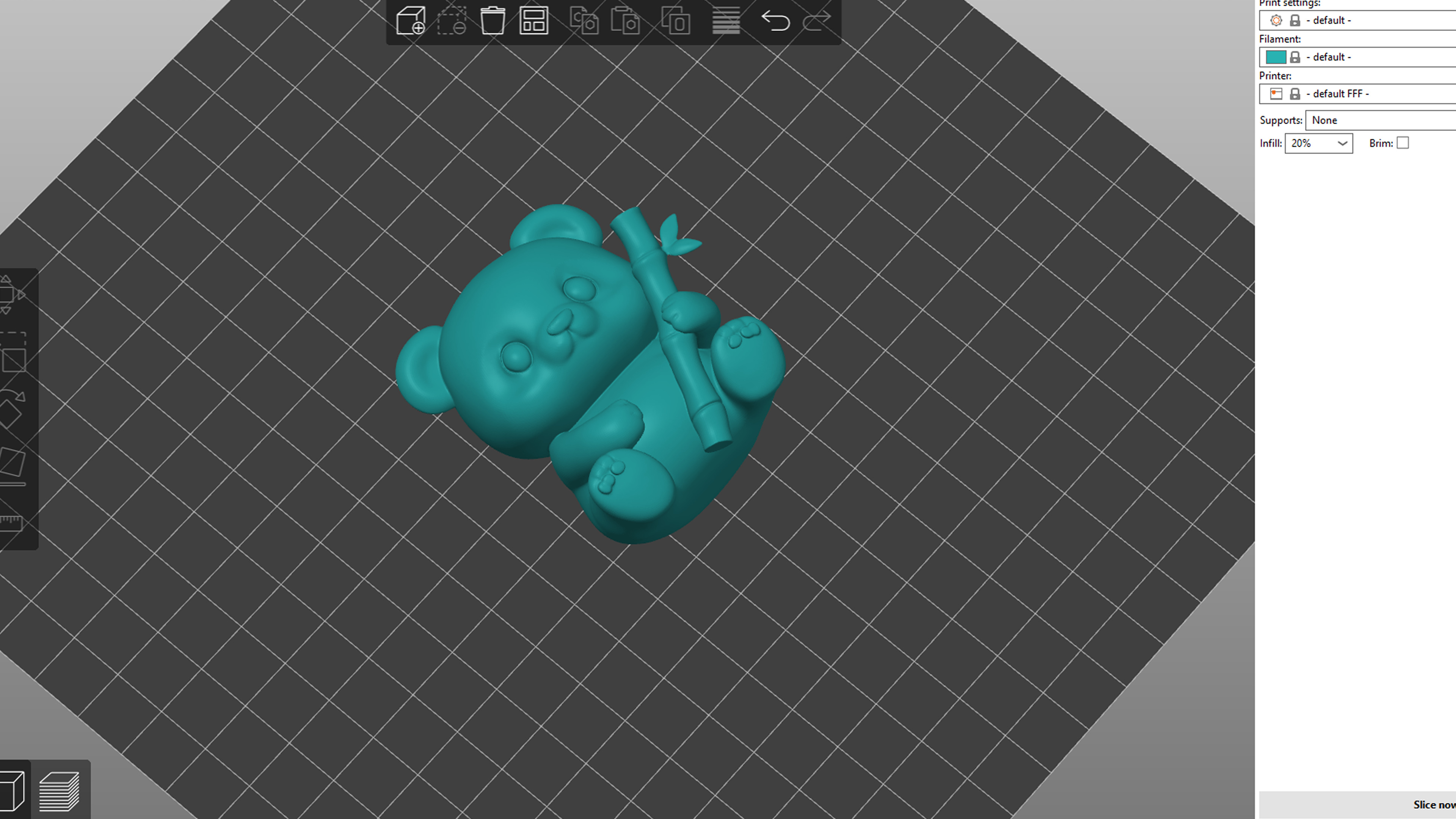 Panda with Bamboo 3D print model_1