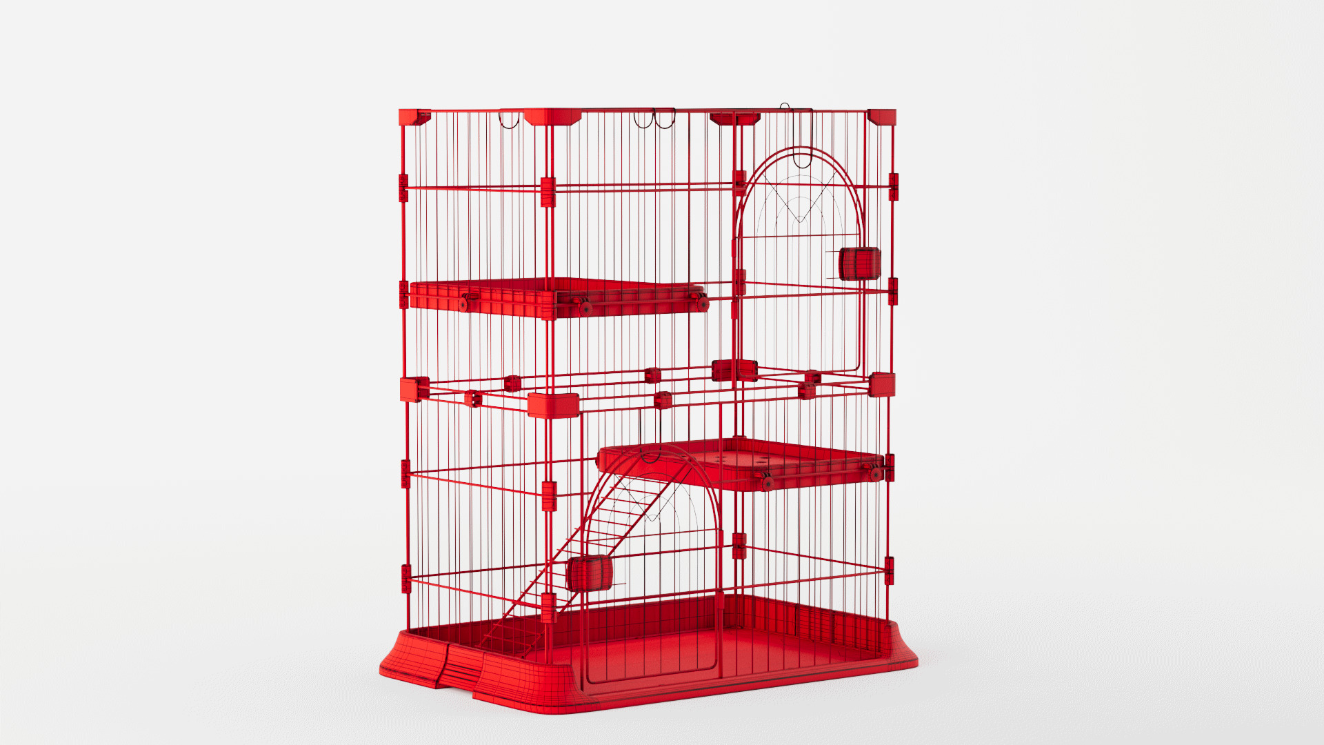 IRIS Tier Wire Cat Cage 3D model_12