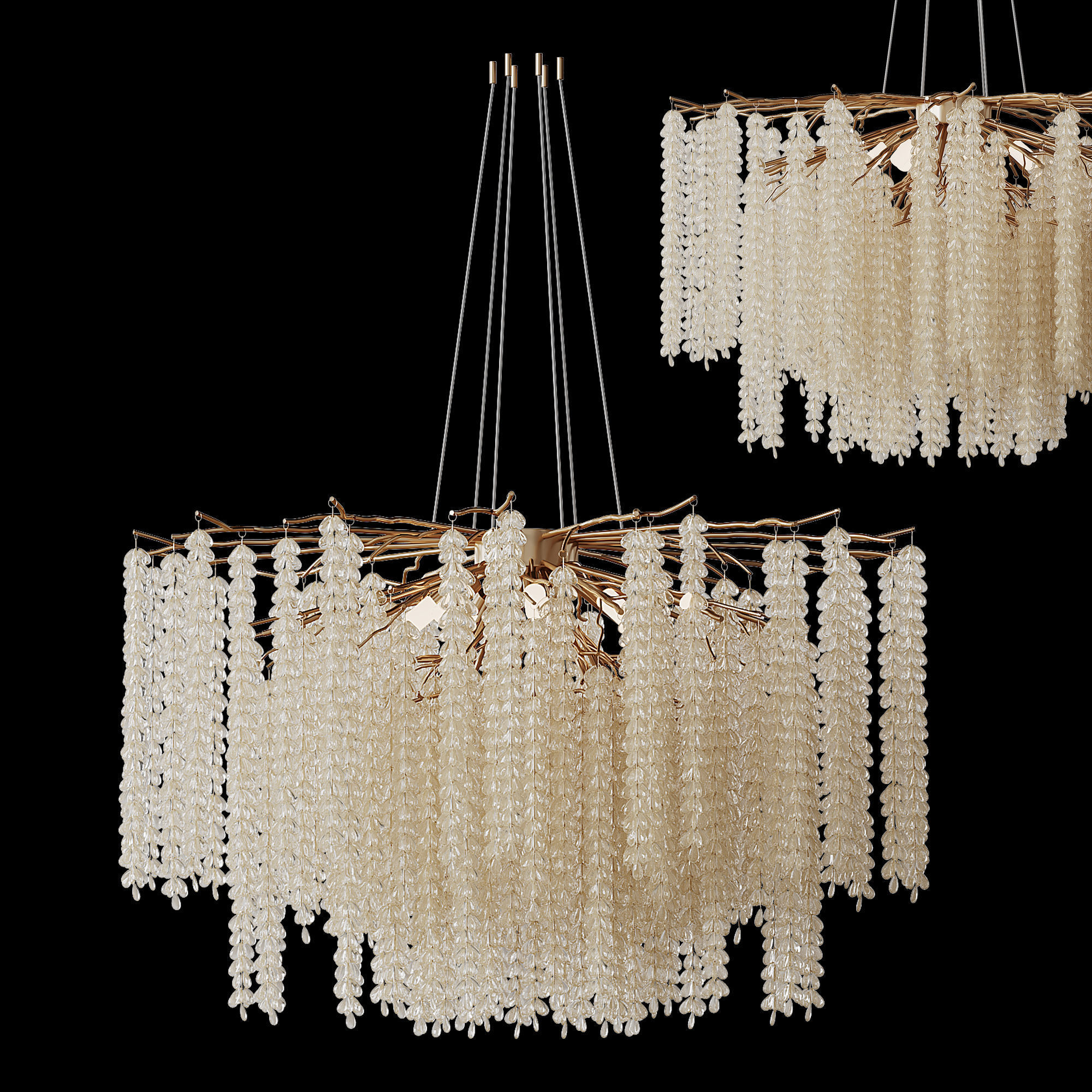 Luxury Crystal LED Chandeliers light 3D model_1