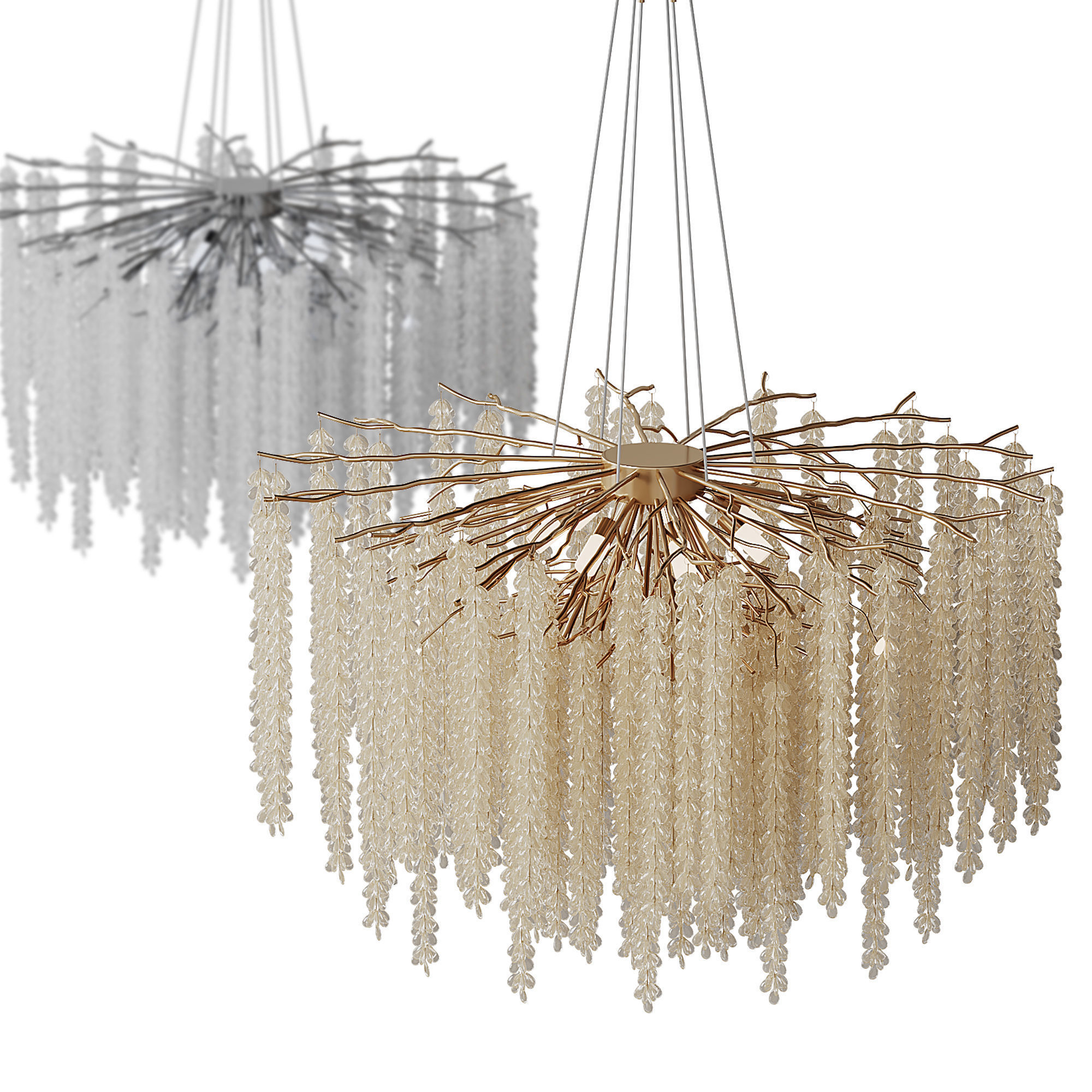 Luxury Crystal LED Chandeliers light 3D model_2
