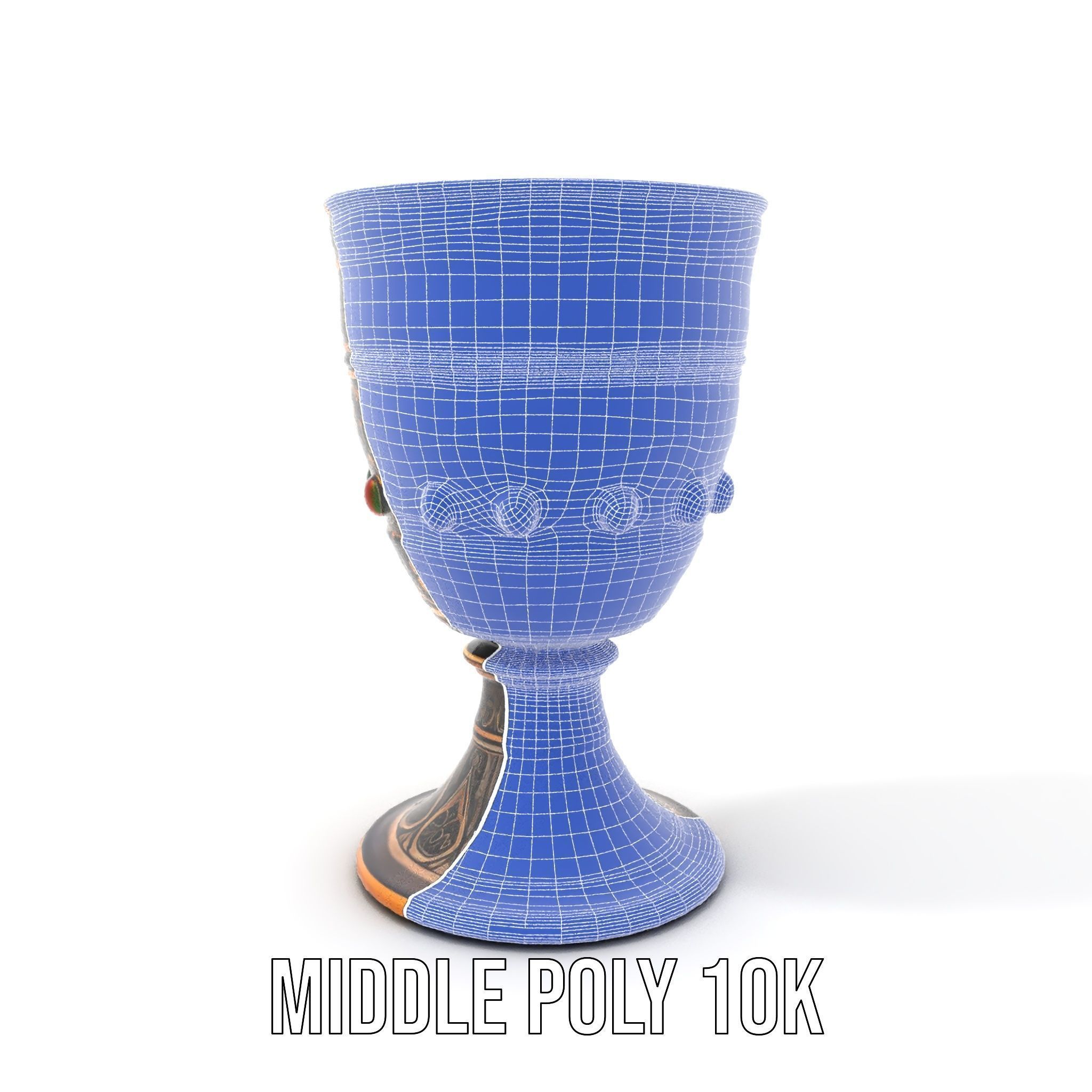 Ornate Chalice with Gemstones Model Pack Low-poly 3D model_11