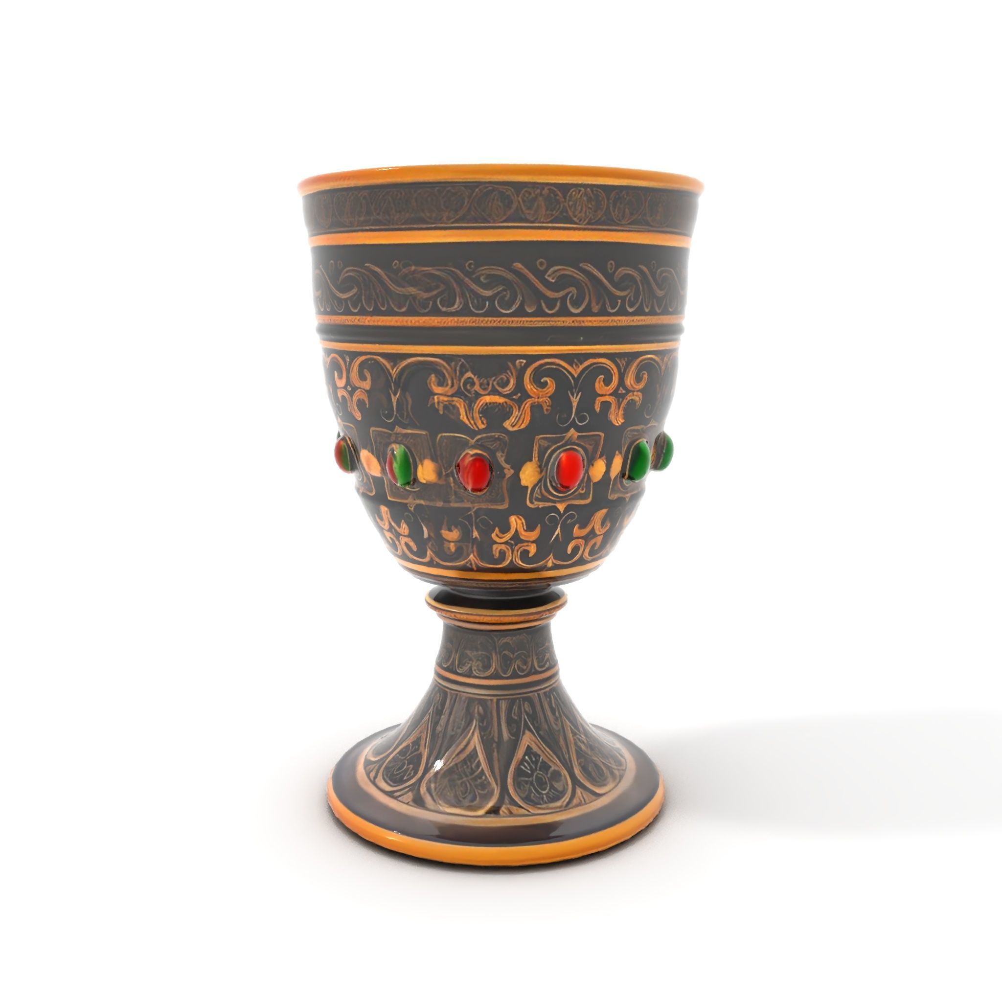 Ornate Chalice with Gemstones Model Pack Low-poly 3D model_6