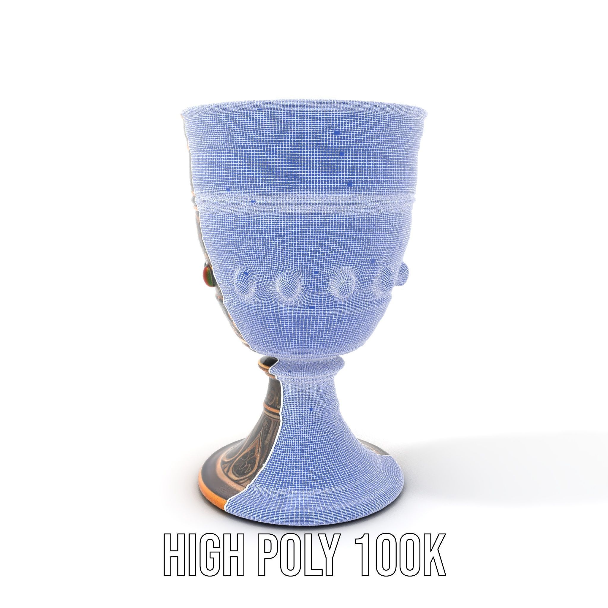Ornate Chalice with Gemstones Model Pack Low-poly 3D model_4