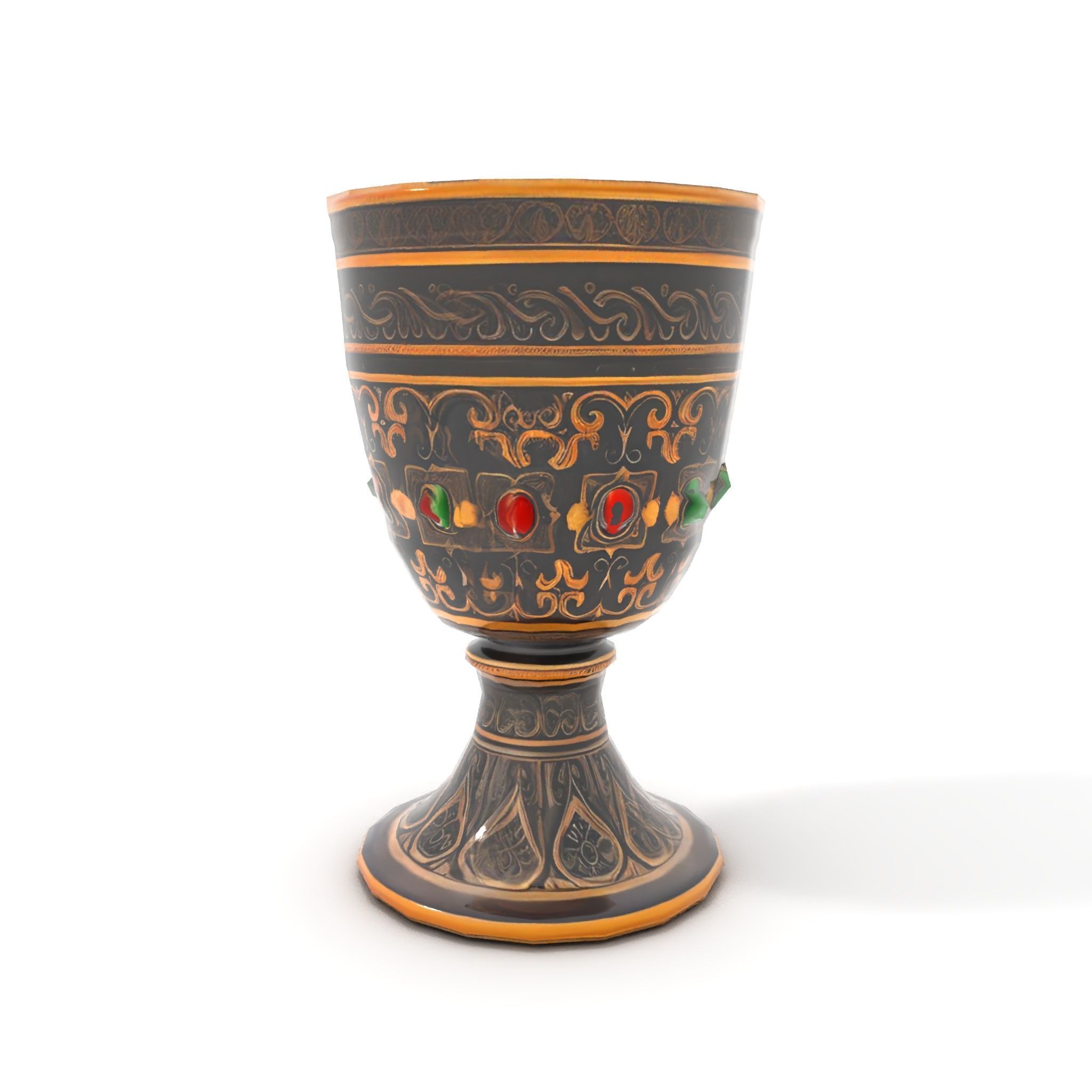 Ornate Chalice with Gemstones Model Pack Low-poly 3D model_7