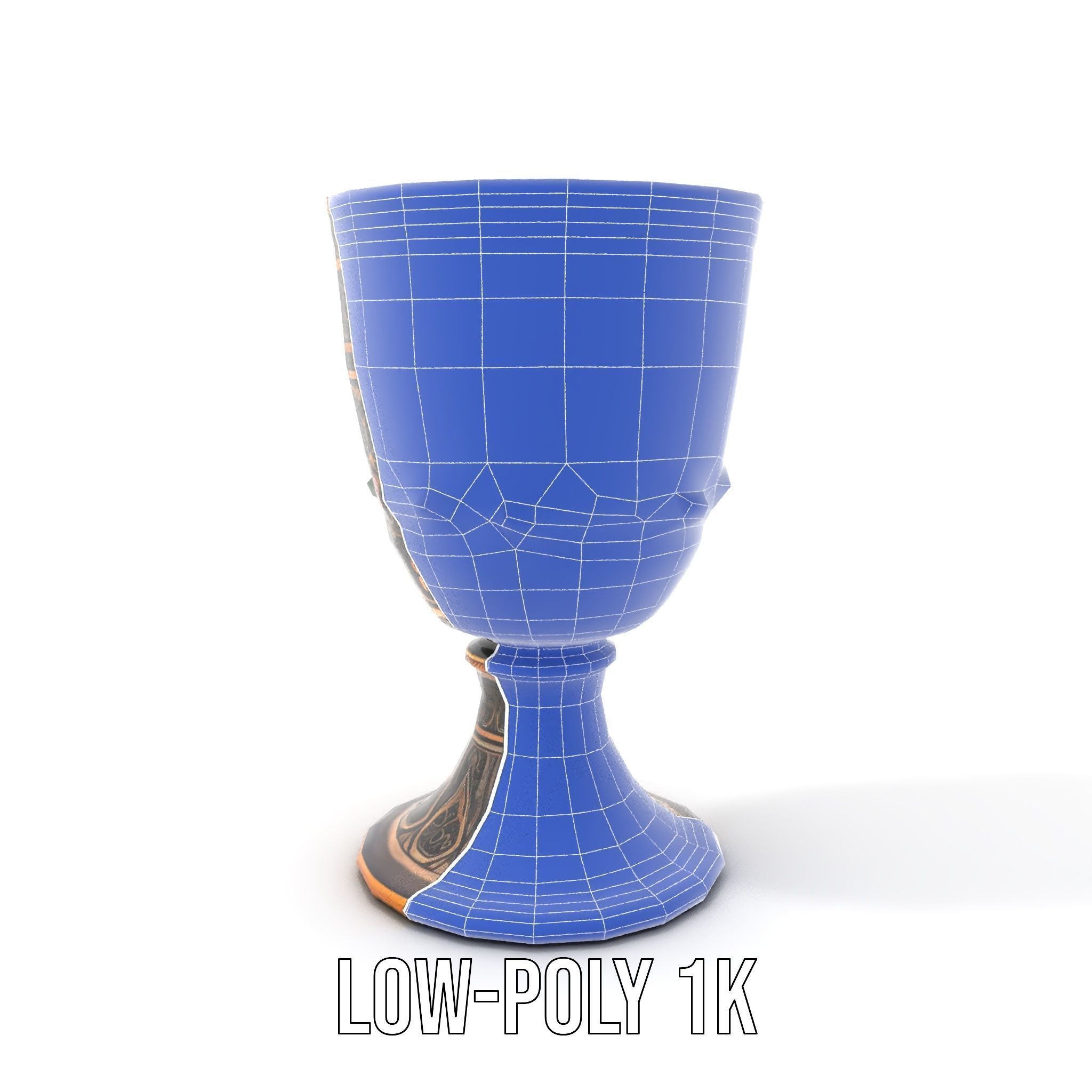 Ornate Chalice with Gemstones Model Pack Low-poly 3D model_16
