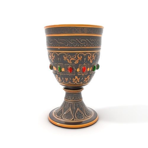 Ornate Chalice with Gemstones Model Pack Low-poly 3D model