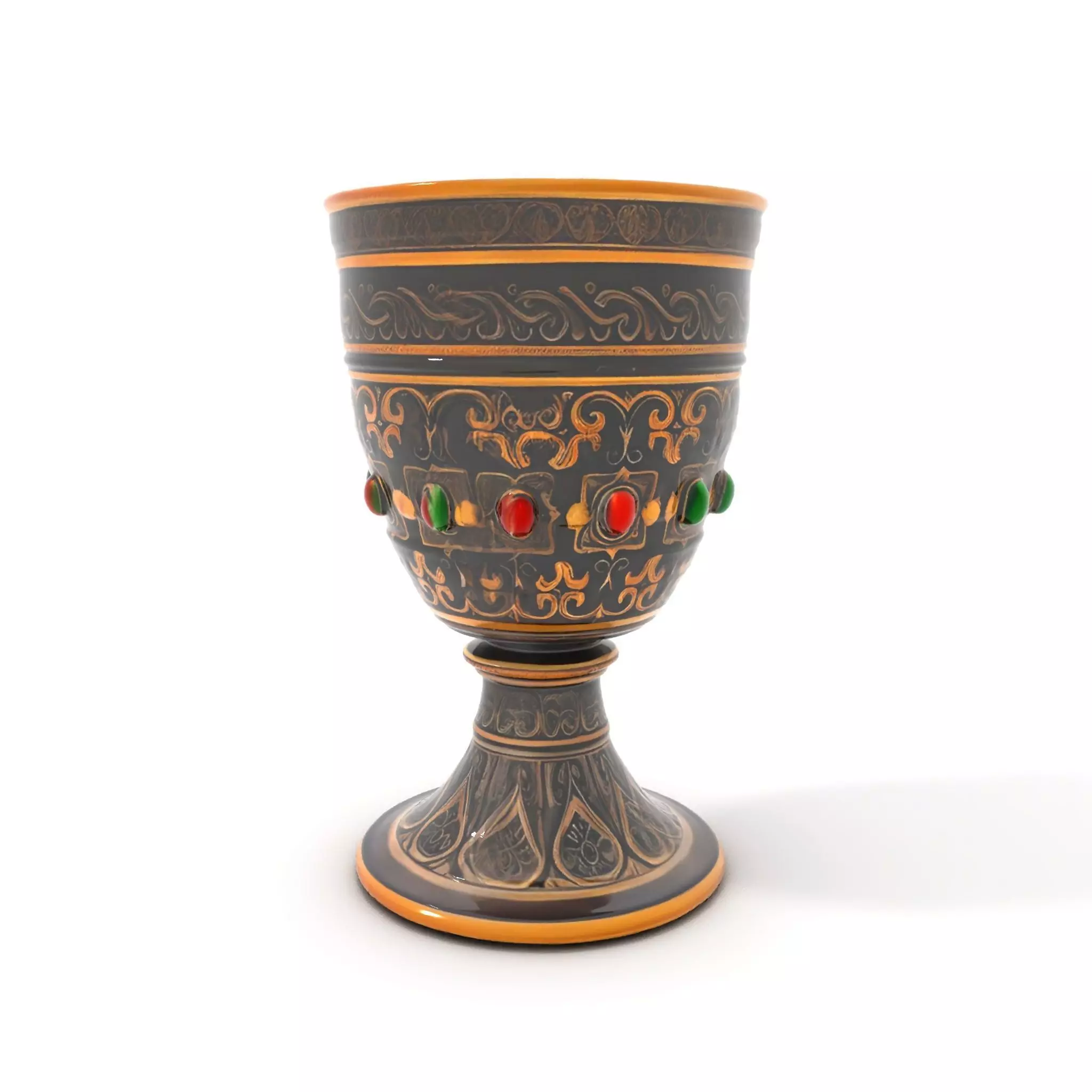Ornate Chalice with Gemstones Model Pack Low-poly 3D model_0