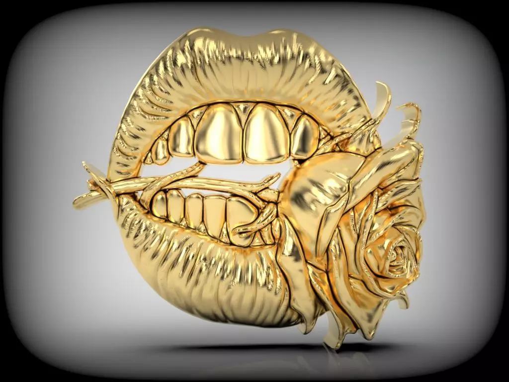 1 mouth biting rose CNC Relief Model 3D print model