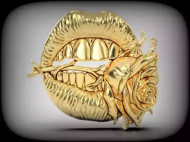 1 mouth biting rose CNC Relief Model