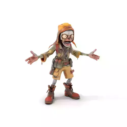 Zombie Adventurer Character Model  Rigged and Animated