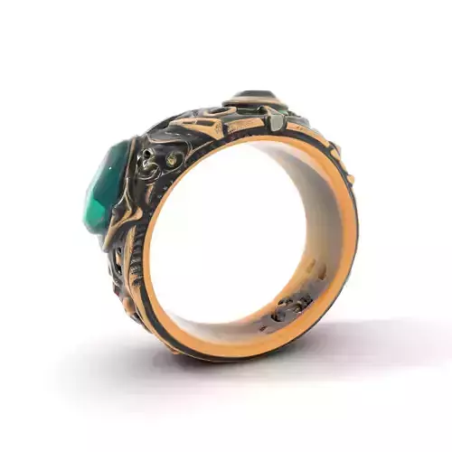 Ornate Gemstone Ring Model Pack Featuring Intricate Design