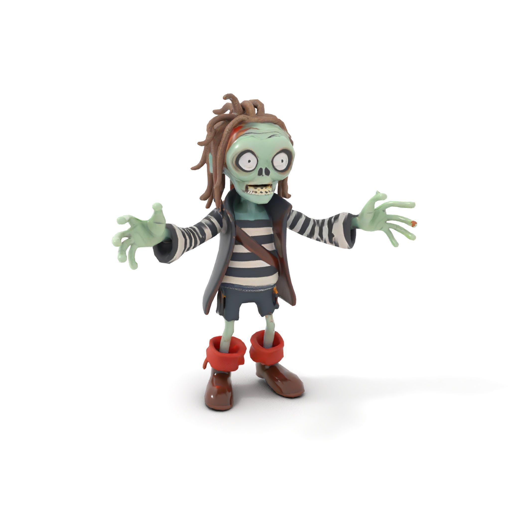 Zombie Pirate Character Model  Rigged and Animated Low-poly 3D model_10