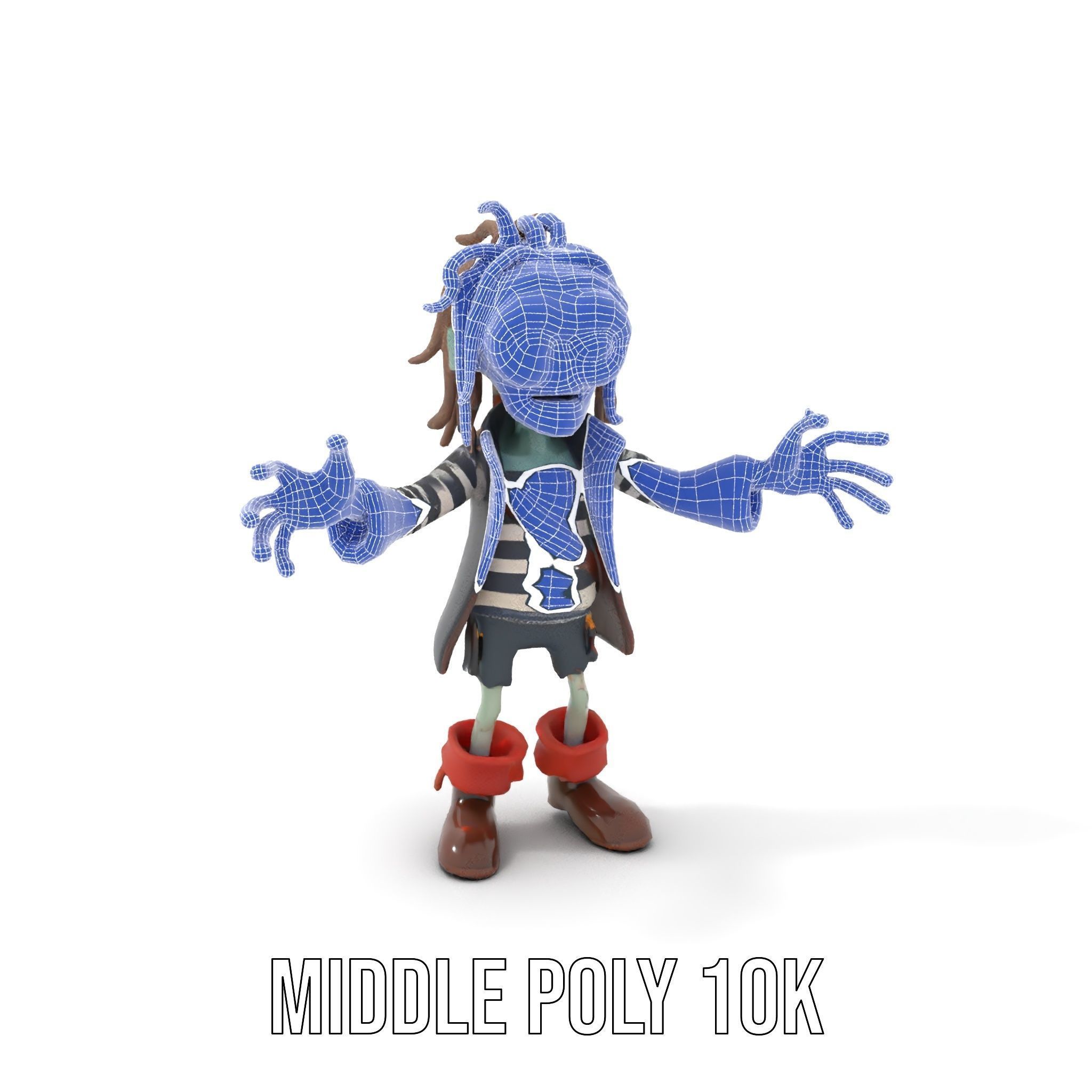 Zombie Pirate Character Model  Rigged and Animated Low-poly 3D model_17