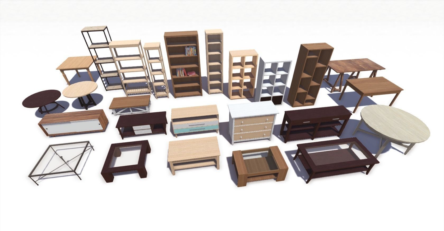 Furniture Pack Low-poly 3D model_1