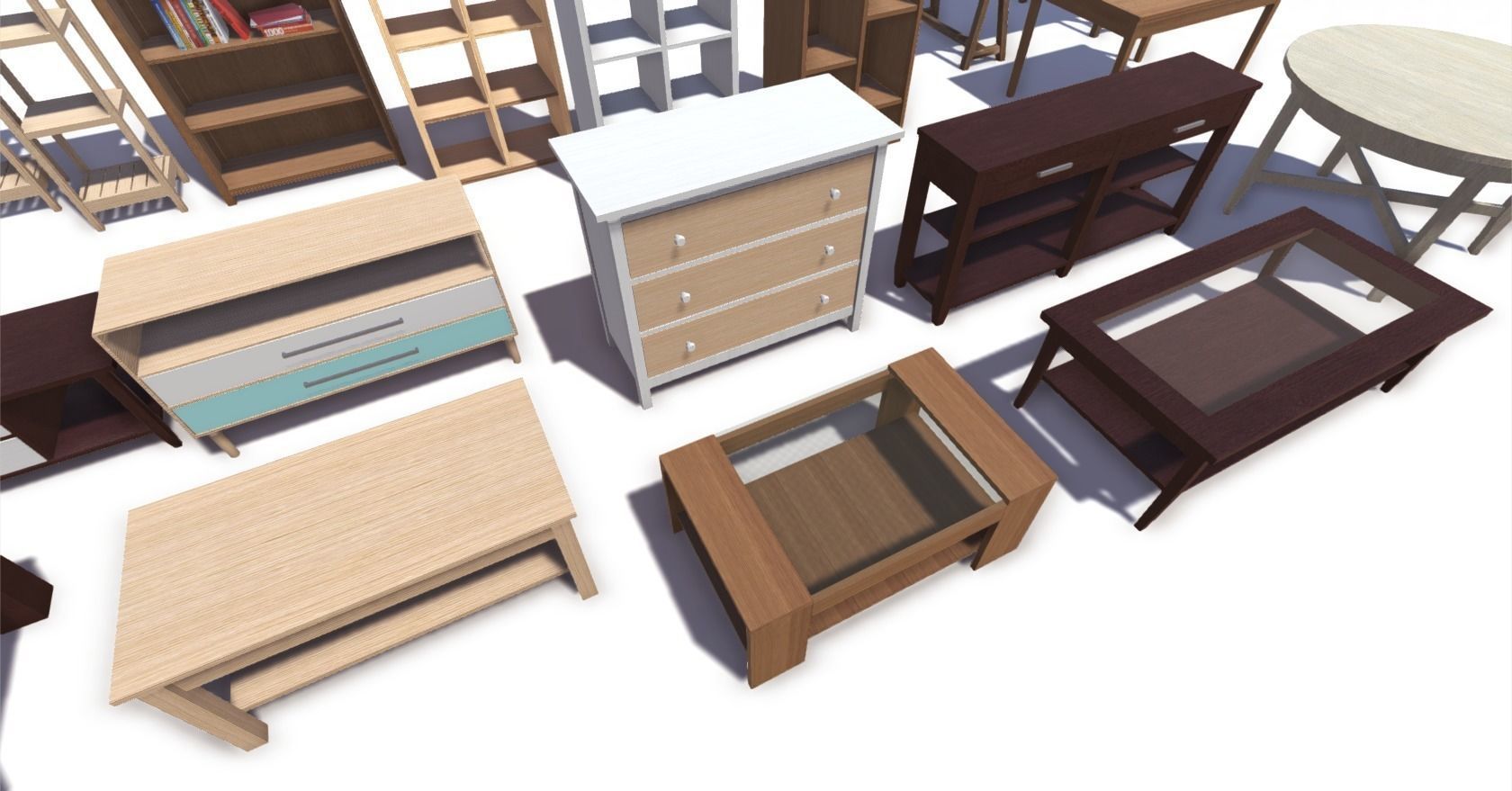 Furniture Pack Low-poly 3D model_2