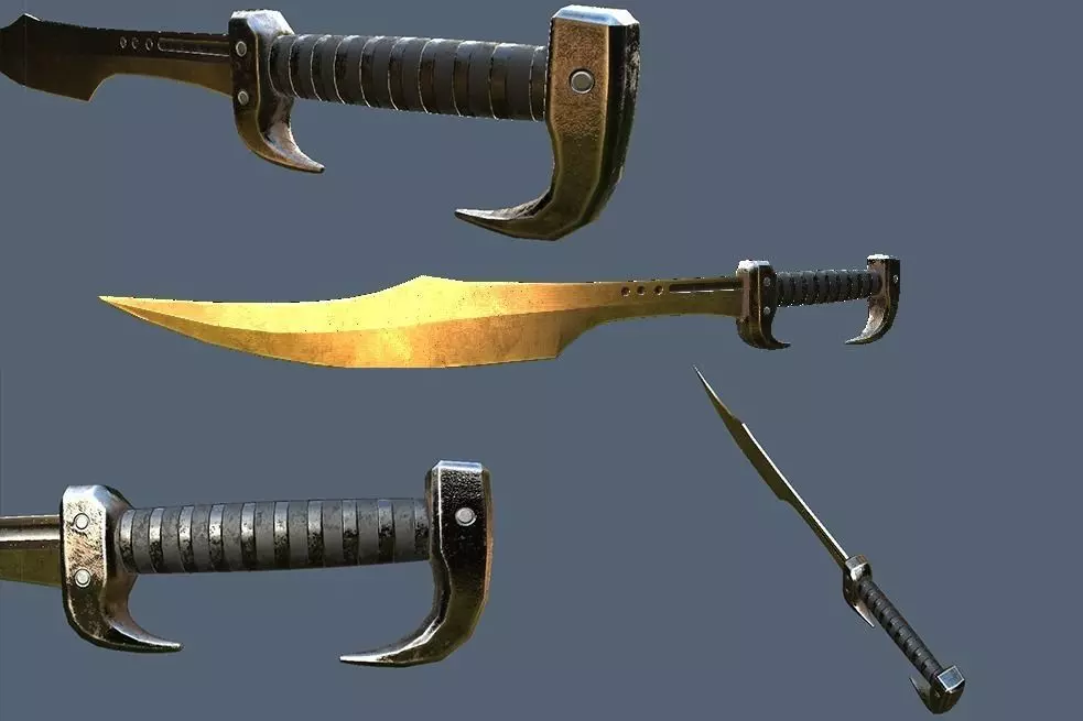 Sabre Sword Low-poly 3D model