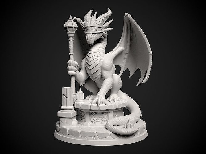 Miniature of Dragon Mage - 3d print model 3D print model
