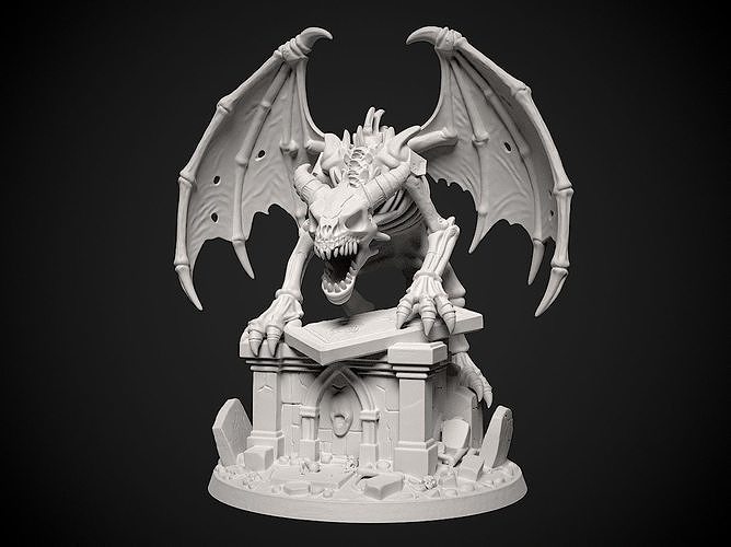 Miniature of Undead Dragon - 3d print model 3D print model