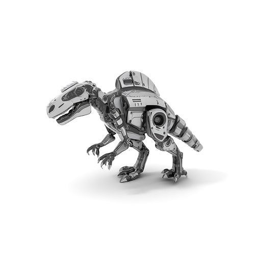 Futuristic Dinosaur Robot Model Pack Low-poly 3D model