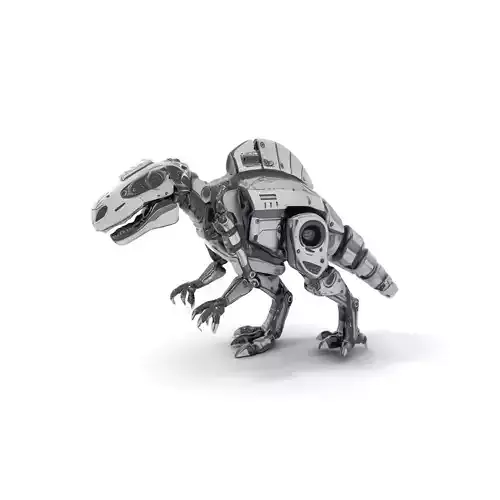 Futuristic Dinosaur Robot Model Pack Low-poly 3D model
