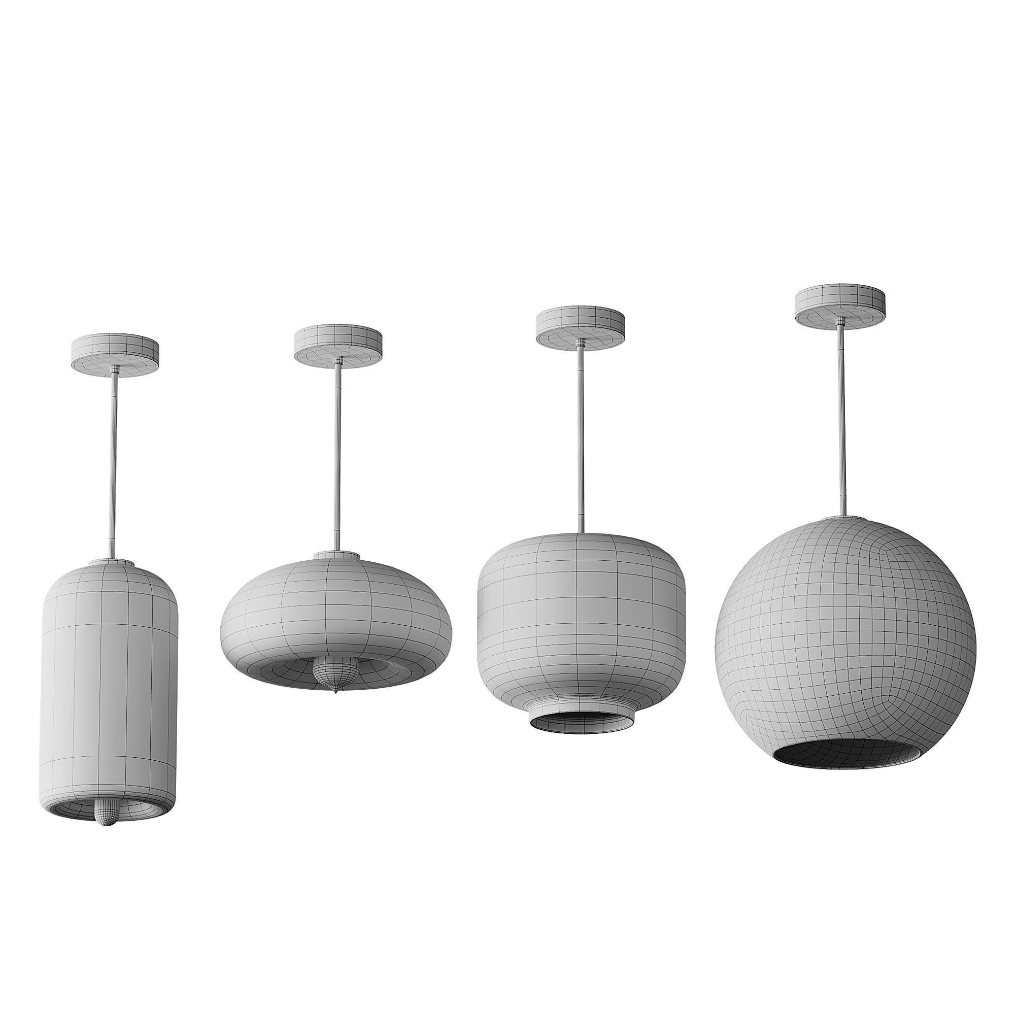 Moderne glazen hanglampen light 3D model_13
