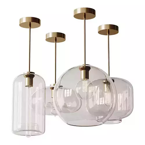 Moderne glazen hanglampen light 3D model