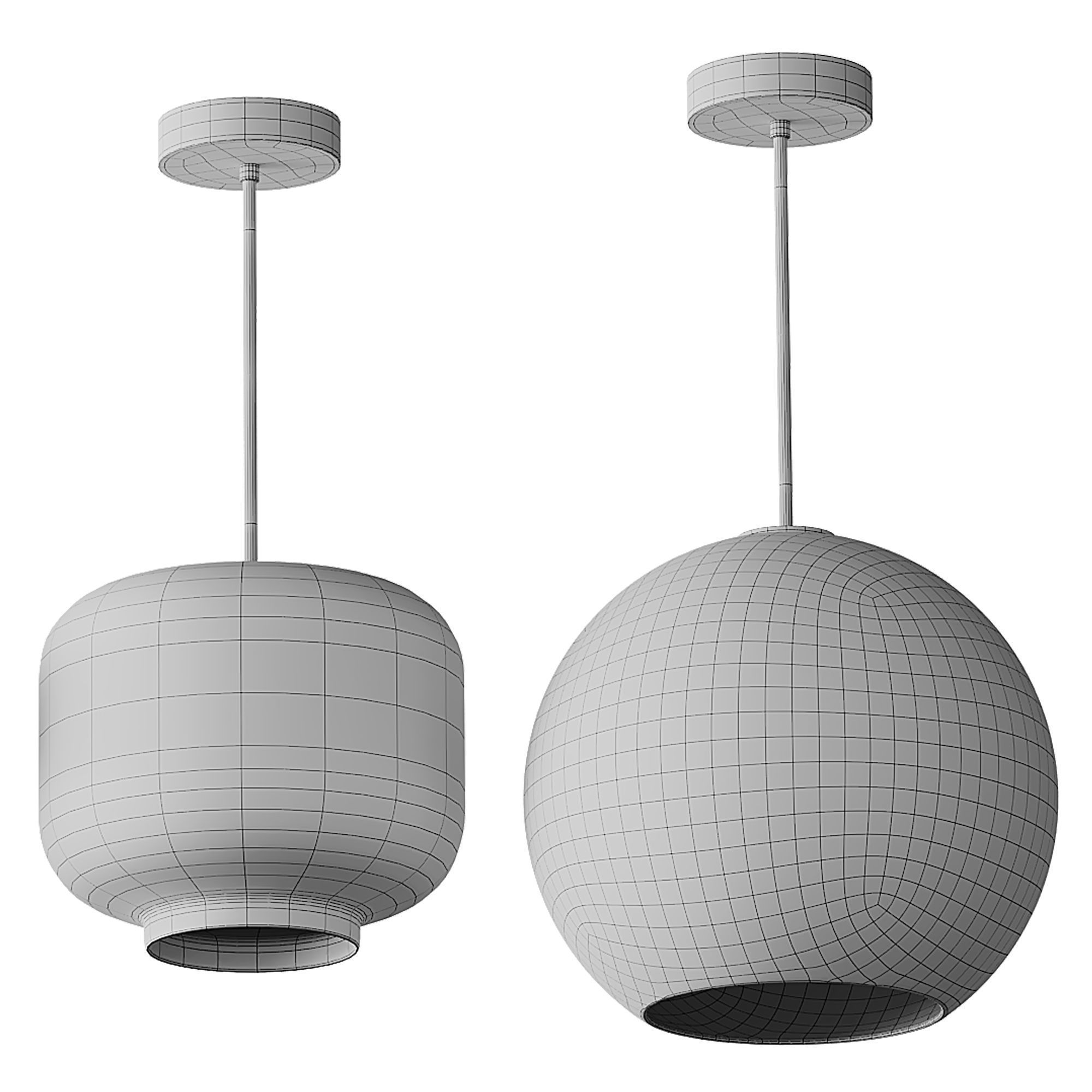 Moderne glazen hanglampen light 3D model_14