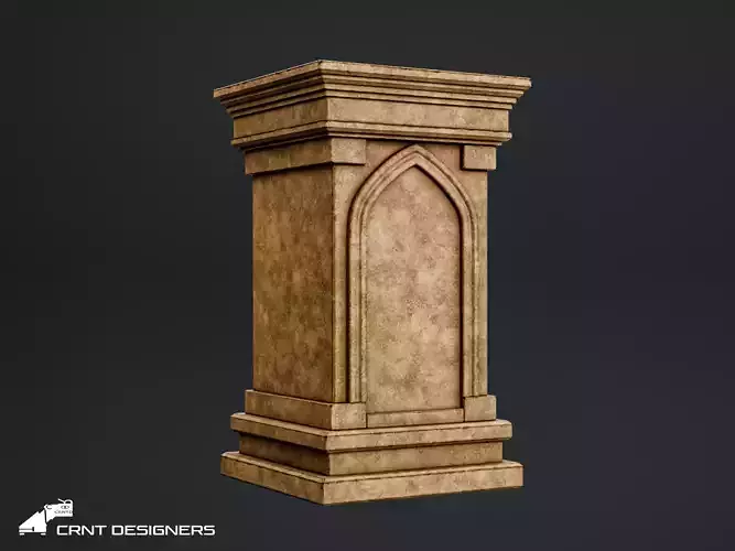 Ancient Stone Shrine  Low-poly 3D model