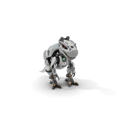 Futuristic Cybernetic Dinosaur Robot Model Pack Low-poly 3D model
