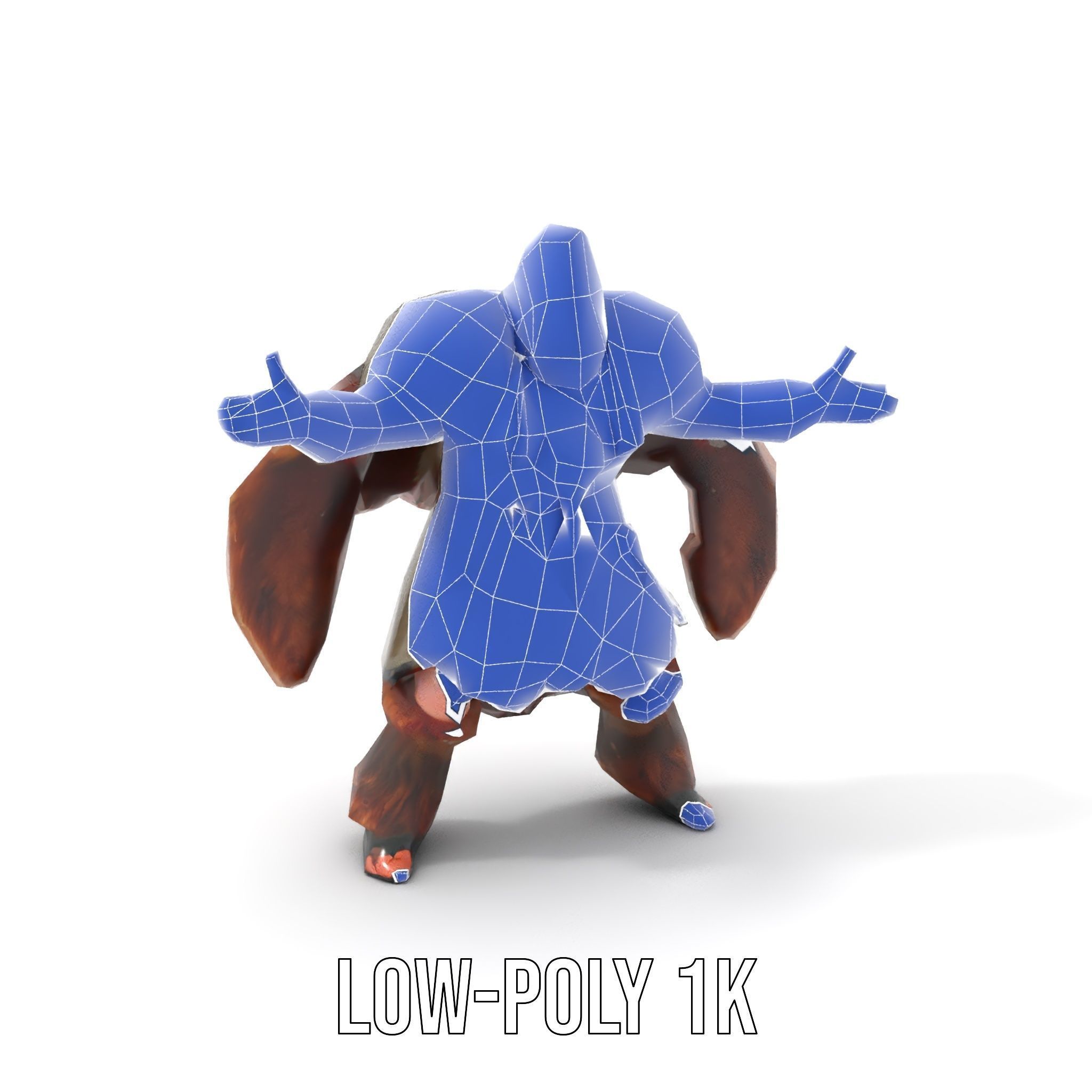 Viking Warrior Character Model Rigged and Animated Low-poly 3D model_17