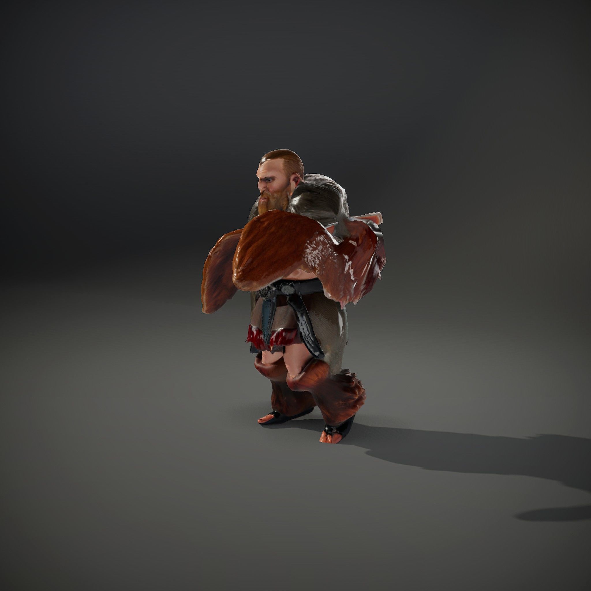 Viking Warrior Character Model Rigged and Animated Low-poly 3D model_37
