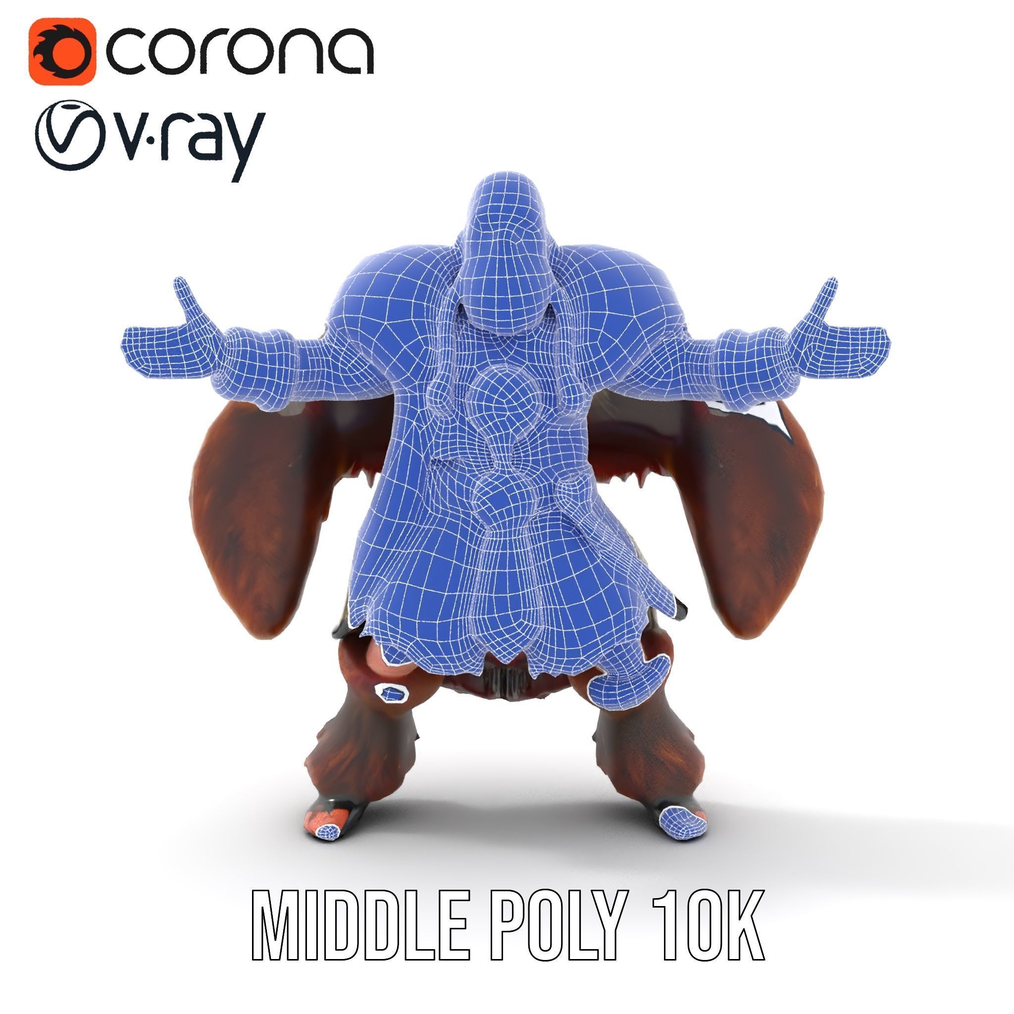 Viking Warrior Character Model Rigged and Animated Low-poly 3D model_30