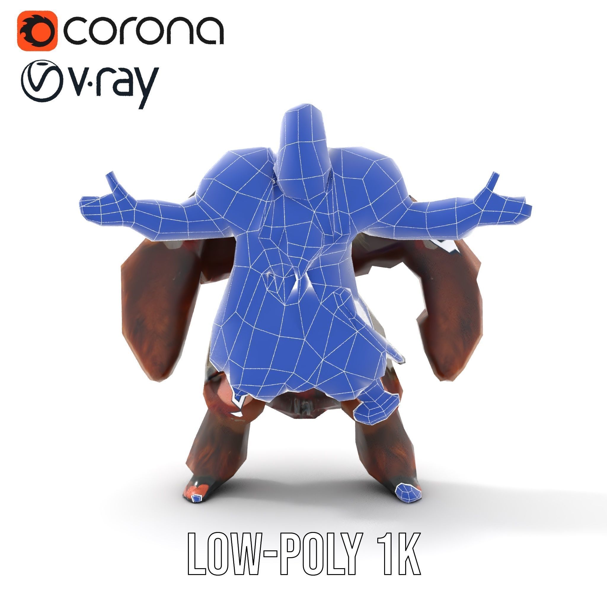 Viking Warrior Character Model Rigged and Animated Low-poly 3D model_31