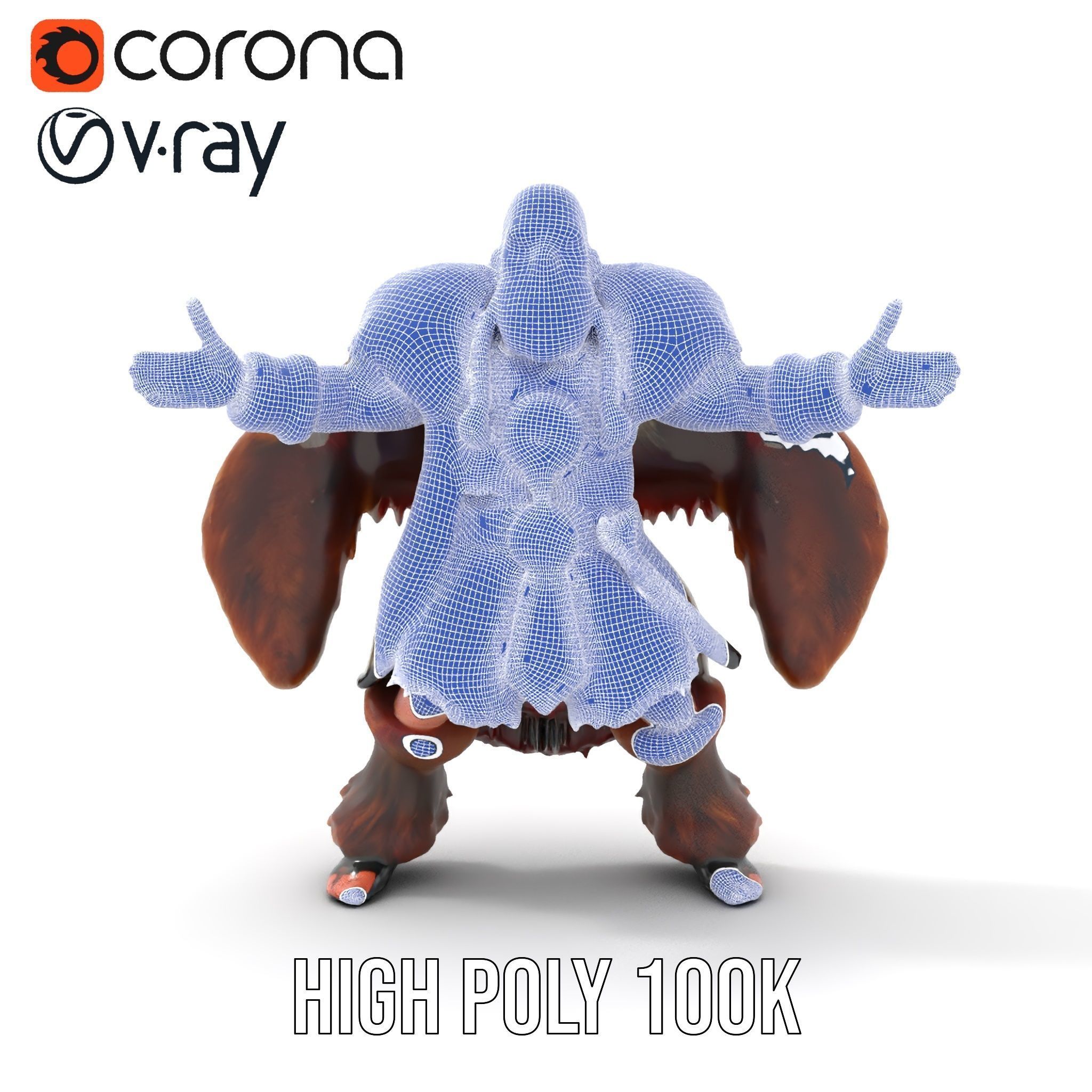 Viking Warrior Character Model Rigged and Animated Low-poly 3D model_34
