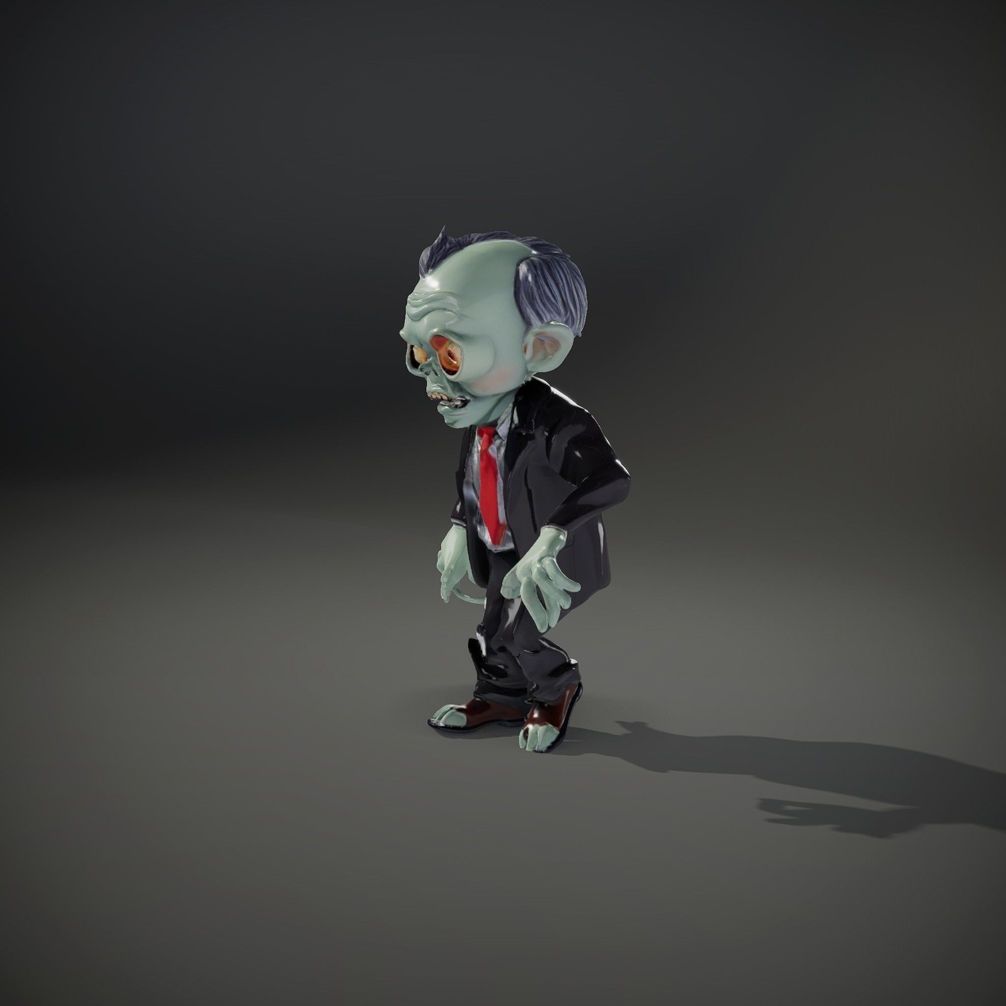 Zombie Businessman Rigged and Animated D Character Model Low-poly 3D model_36